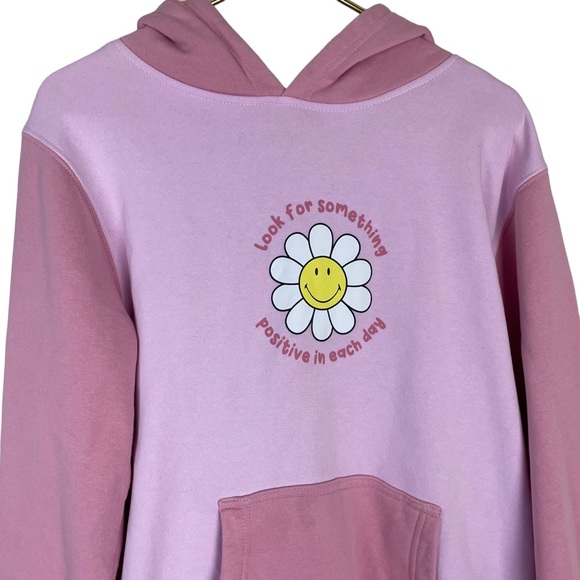 ⭐️2/$20 Samii Ryan x Smiley Positive Pink Colorblock Positive Outlook Hoodie - Picture 7 of 16